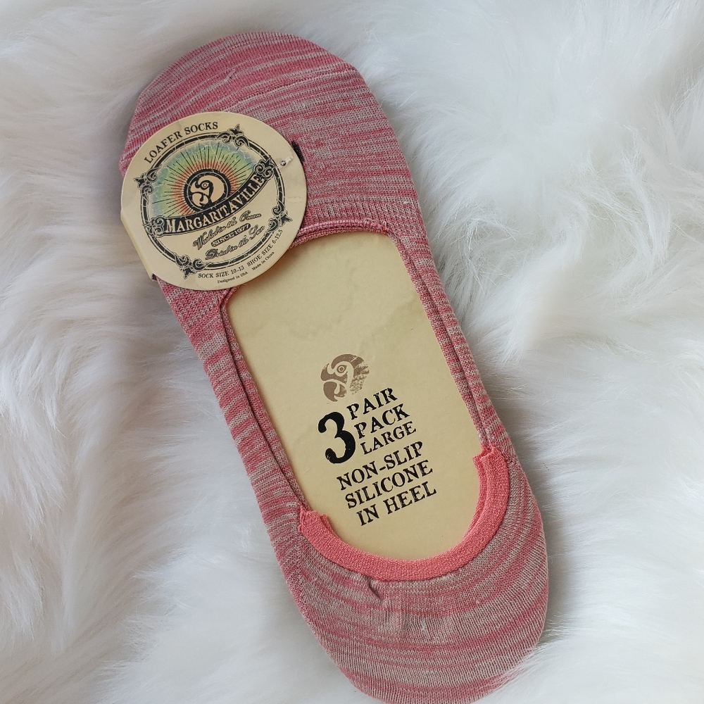 Margaritaville Loafer Socks 3 Pairs Shoe Size 6-12.5